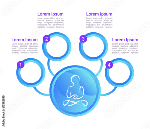 Mental disorders causes infographic chart design template. Abstract infochart with copy space. Instructional graphics with 4 step sequence. Visual data presentation. Roboto Medium, Light fonts used