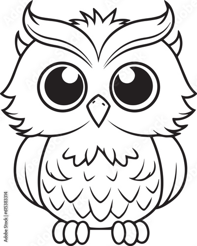 owl drawing ,children's coloring page,stock print
