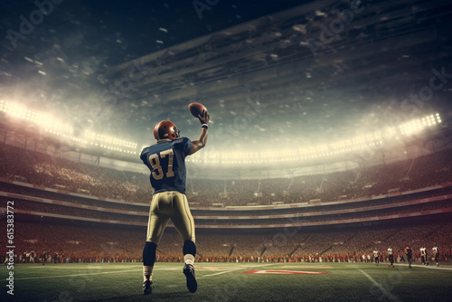 american football players in the action grand arena Generative AI © Nataliia