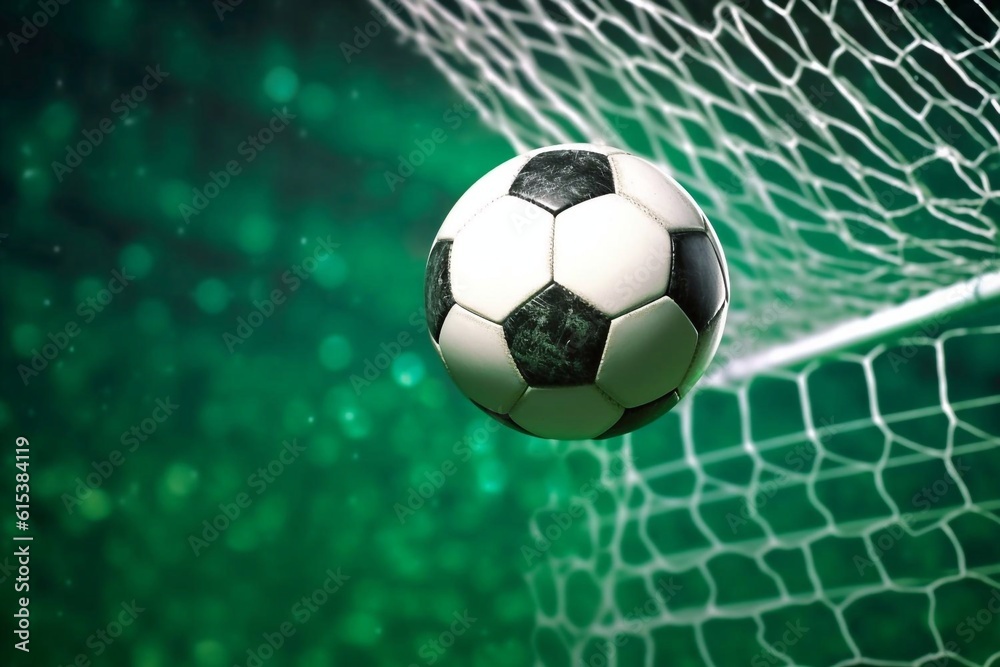 Fototapeta premium Soccer into goal success concept Generative AI