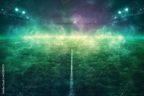 Full night football arena in lights Generative AI