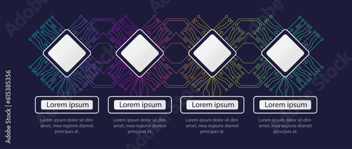 Repair services infographic chart design template. Abstract infochart with copy space. Instructional graphics with 4 step sequence. Visual data presentation. Myriad Pro-Regular font used