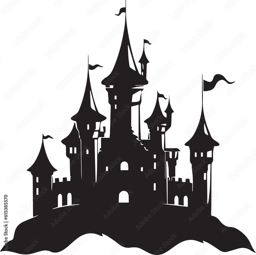 Castle silhouette, Vector Illustration, SVG
