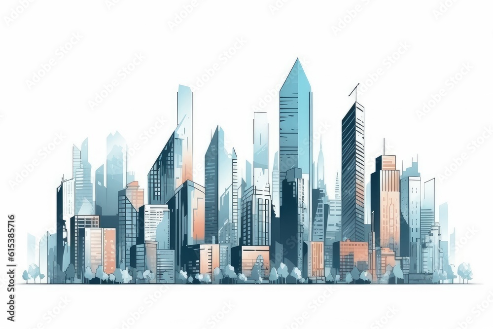 Fototapeta premium panorama city illustration material