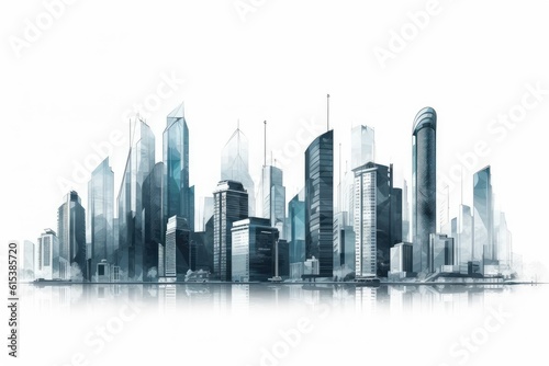 panorama city illustration material