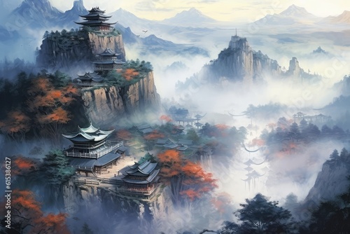 Chinese style landscape painting