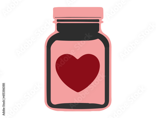glass jar with heart