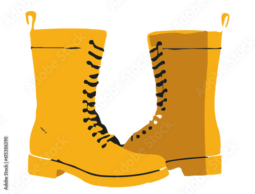 yellow rubber boots