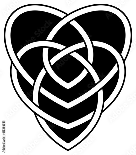 Mutterschafts Knoten Kontur in Schwarz. Keltisches Symbol. Isolierter Hintergrund.
Der Knoten symbolisiert die Verbindung zwischen Mutter und Kind und im Christentum die Madonna mit Kind.