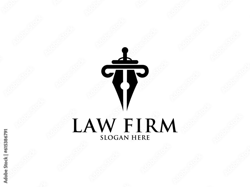 Law Firm Logo, Lawyer logo with creative law element