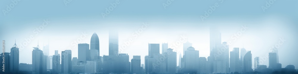 blue large modern city silhouette