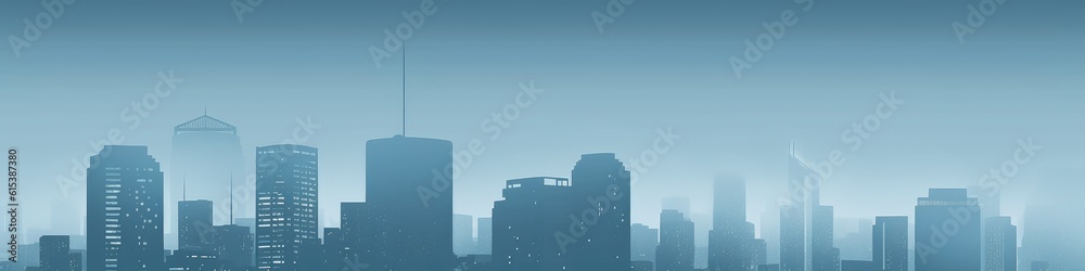 blue large modern city silhouette