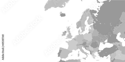 Europe map vector with country borders, vector 10 eps.