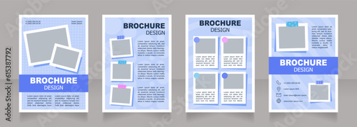 Nursery service program blank brochure design. Children care. Template set with copy space for text. Premade corporate reports collection. Editable 4 paper pages. Arial, Tahoma fonts used
