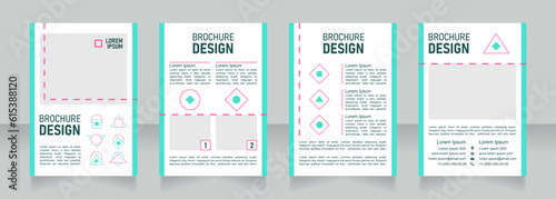Beauty blank brochure design. Template set with copy space for text. Premade corporate reports collection. Editable 4 paper pages. Bahnschrift SemiLight  Bold SemiCondensed  Arial Regular fonts used