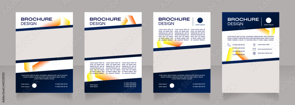 Pharmaceutical industry blank brochure design. Template set with copy space for text. Premade corporate reports collection. Editable 4 paper pages. Syne Bold, Arial Regular fonts used
