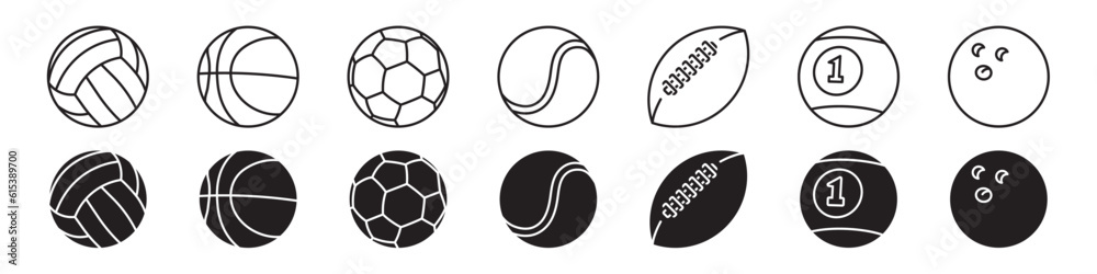 Ball icon. Sports icon. Vector ball set. Ball icon. Sports icon. Vector ball set.