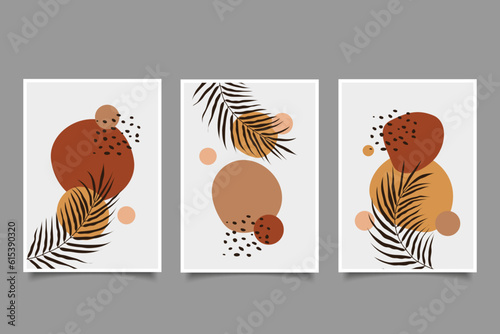 Hand drawn abstract modern botanical with abstract organic shapes for wall art printable,home decoration,aesthetic wall art