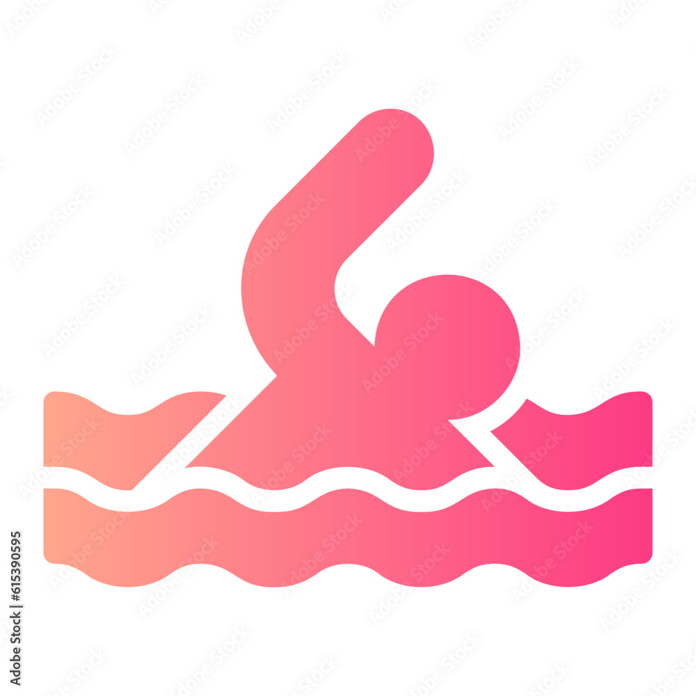 swimming gradient icon