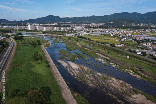 夕方の富田林市の石川