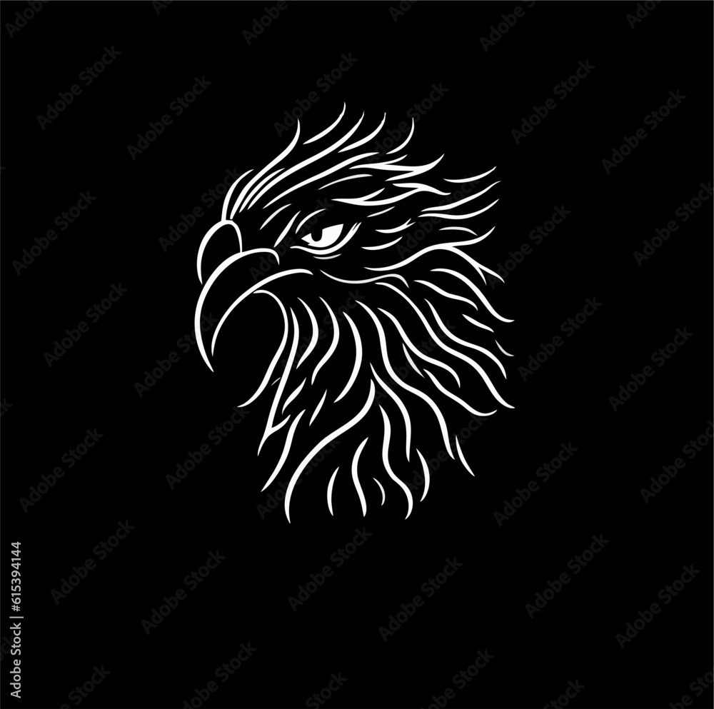 line art illustration design, eagle bird logo