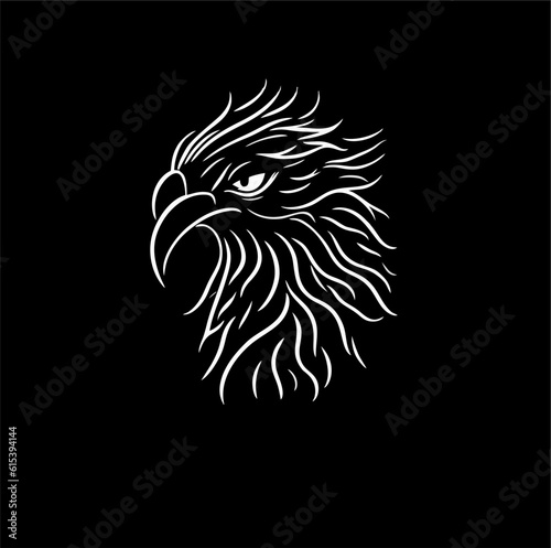 line art illustration design  eagle bird logo