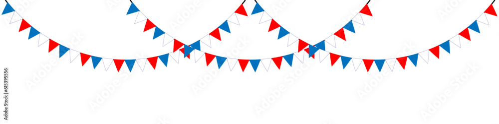 Red And Blue Bunting Flag Garlands For Carnival