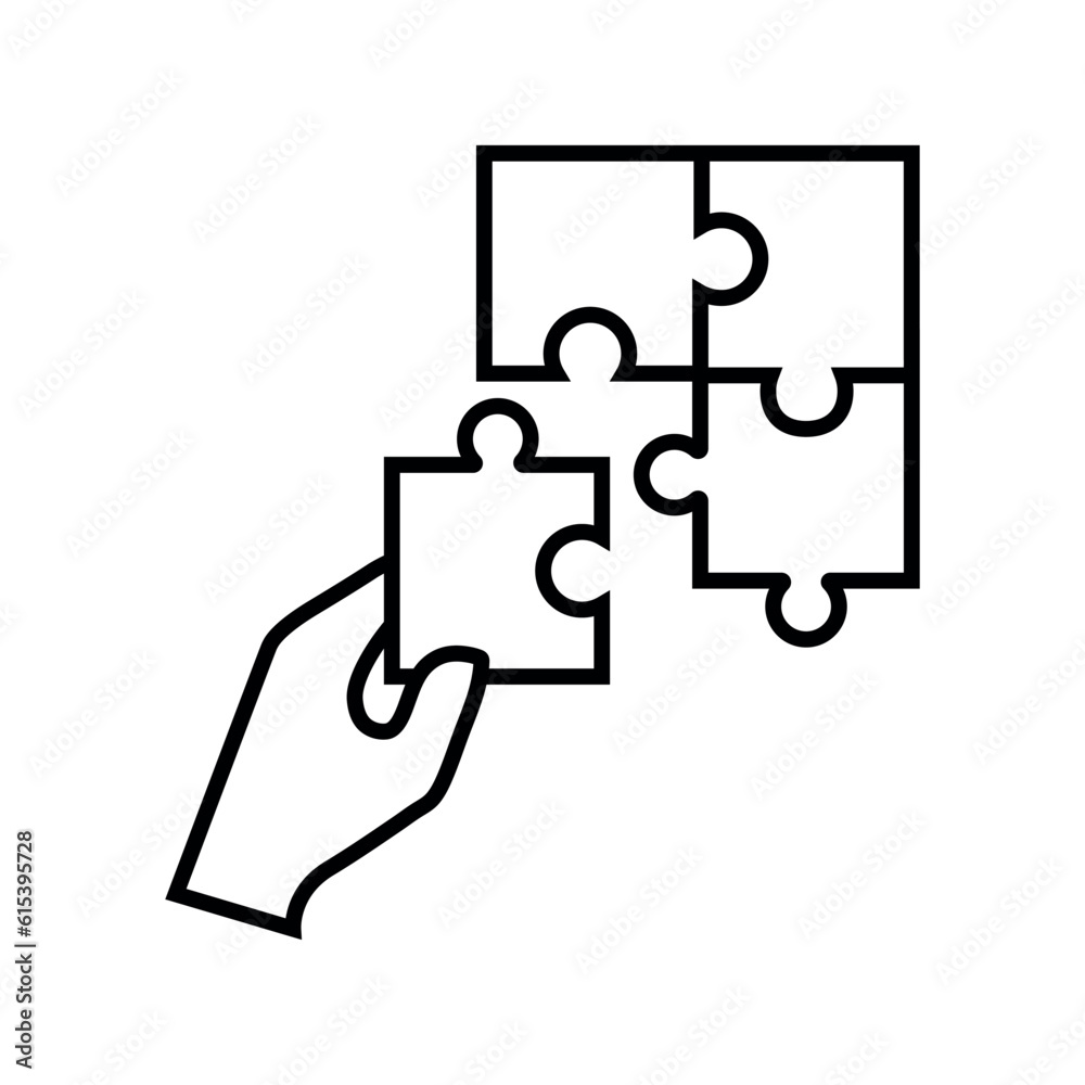 Puzzle line icon, logo vector Puzzle line icon, logo vector