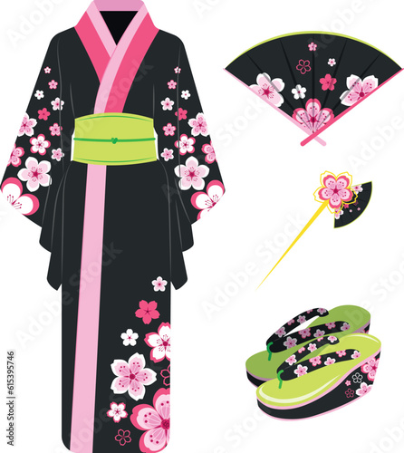 Traditional kimono costume