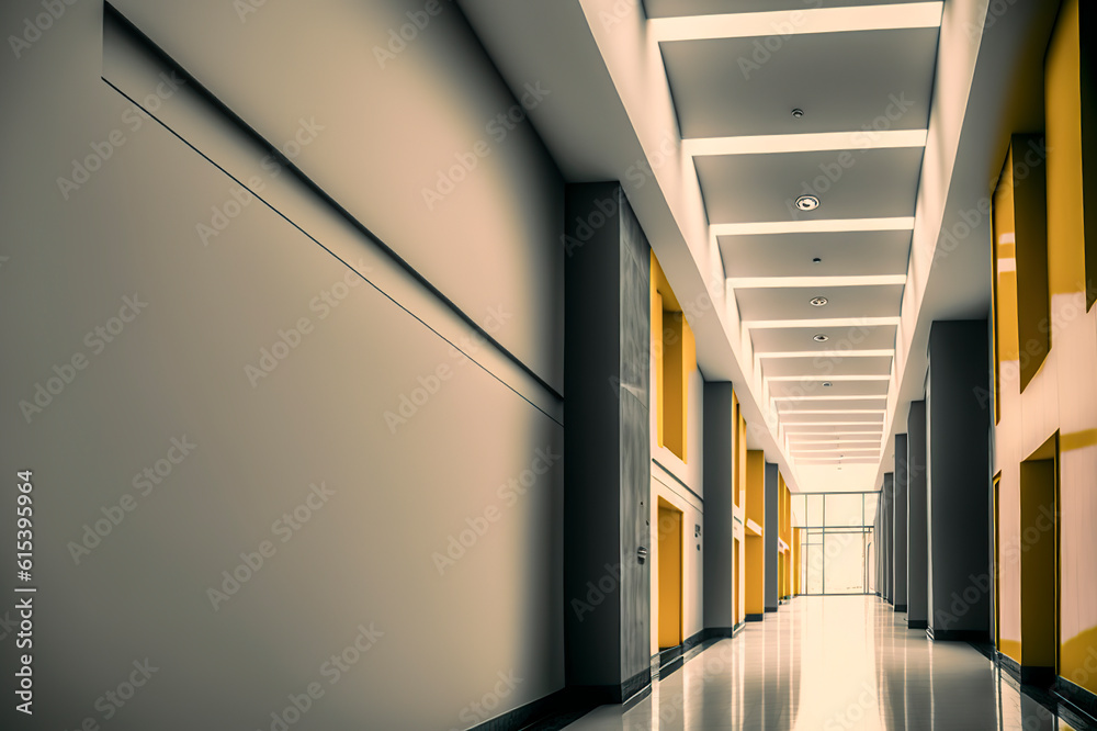 Fototapeta premium Corporate Elegance: Navigating the Sophisticated Hallways of a Thriving Business Empire, ai generative