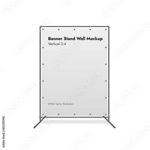 Banner Stand Wall on White Background Vector Illustration.