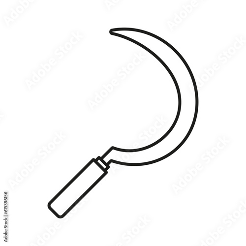 Harvesting sickle blade retro icon.