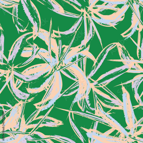 Green Abstract Floral Seamless Pattern Design