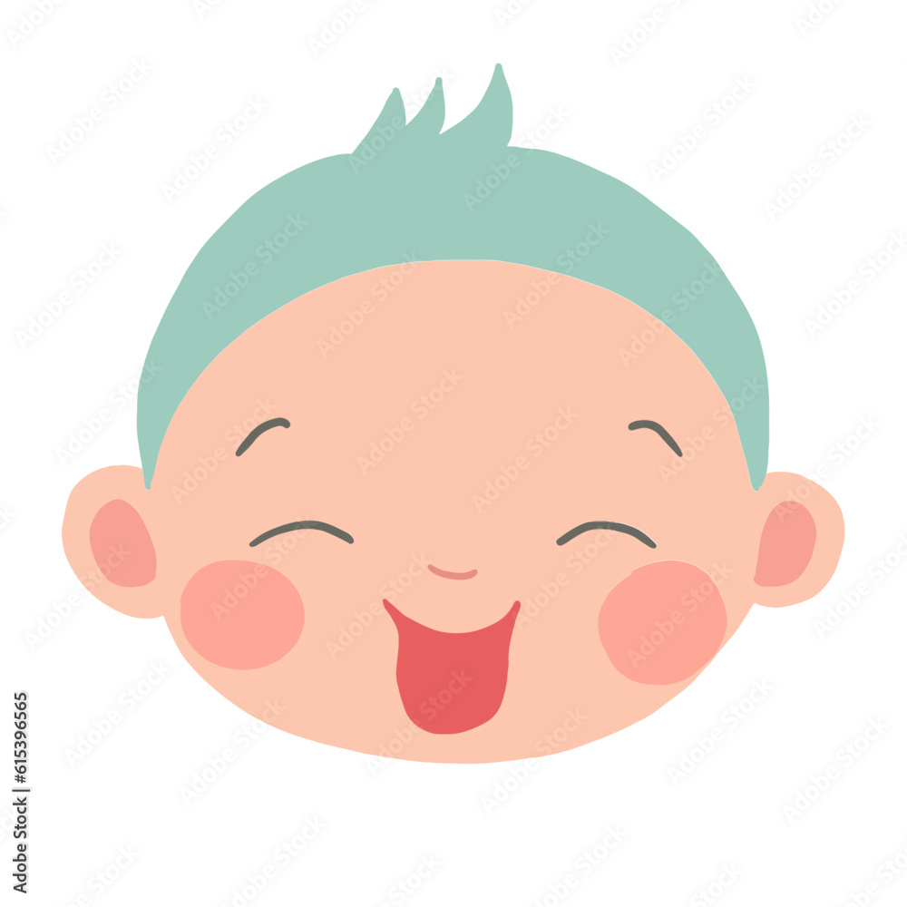 Cute Baby Face Illustration