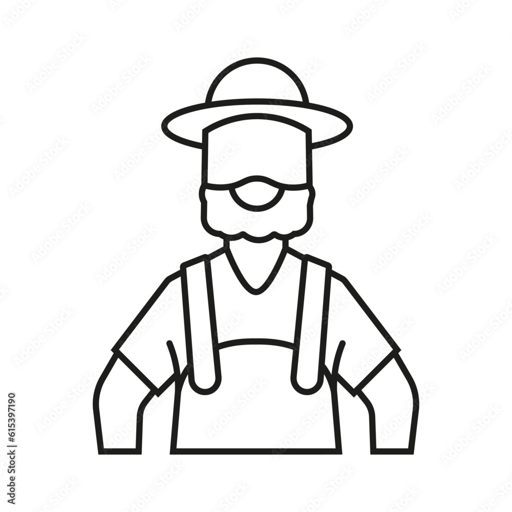Farmer man icon. Outline farmer Farmer man icon. Outline farmer
