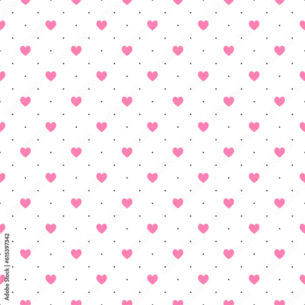 Heart pattern - pink seamless polka vector background. Vector illustration texture. Heart pattern - pink seamless polka vector background. Vector illustration texture.