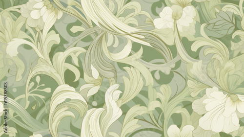 Seamless pattern background inspired by the organic and floral shapes of Art Nouveau design © Keitma