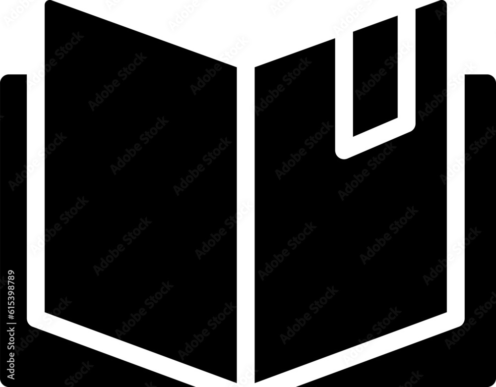 Open book black glyph icon. Business planner. Educational literature. Web browser history. Information journal. Silhouette symbol on white space. Solid pictogram. Vector isolated illustration Open book black glyph icon. Business planner. Educational literature. Web browser history. Information journal. Silhouette symbol on white space. Solid pictogram. Vector isolated illustration