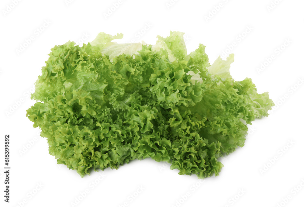 Fresh green lettuce leaves isolated on white Fresh green lettuce leaves isolated on white