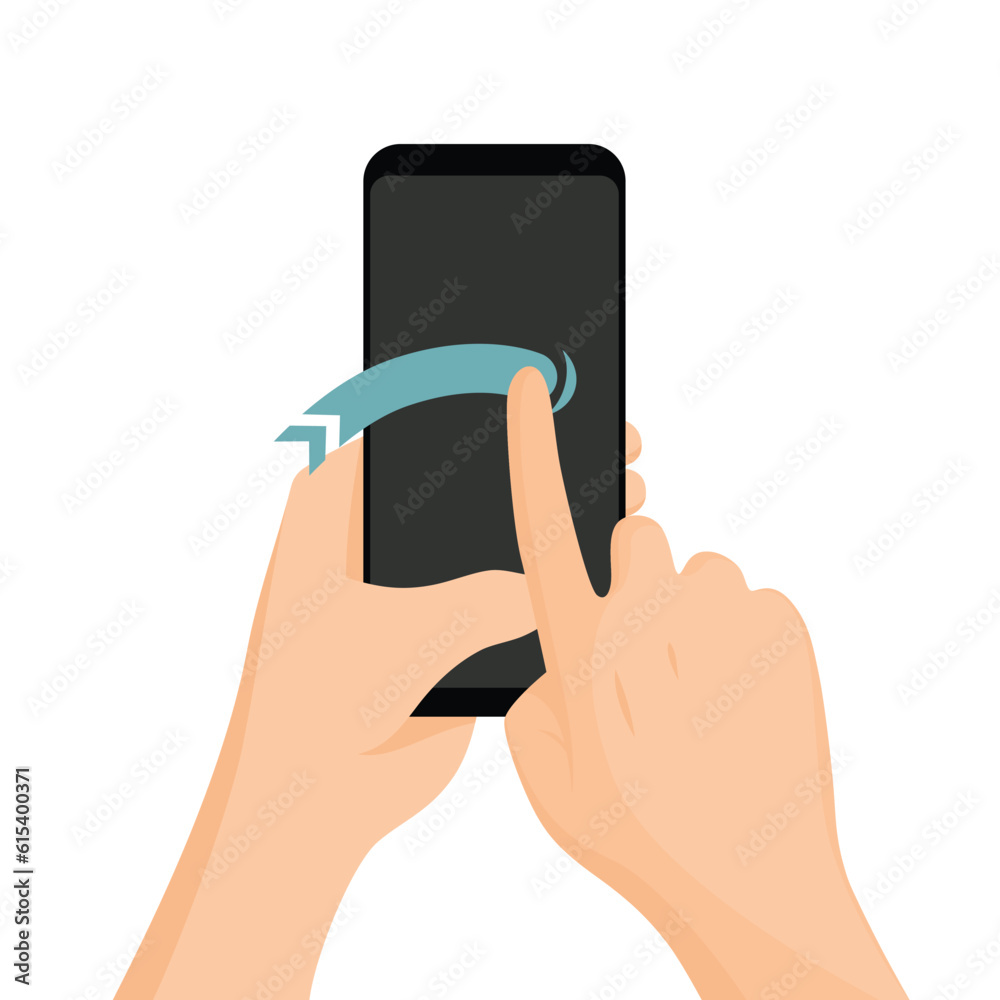 Touch screen hand gestures. Flat colored icon with movement of finger isolated vector illustration. Hand touchscreen gesture. Vector like swipe or slide touch Touch screen hand gestures. Flat colored icon with movement of finger isolated vector illustration. Hand touchscreen gesture. Vector like swipe or slide touch