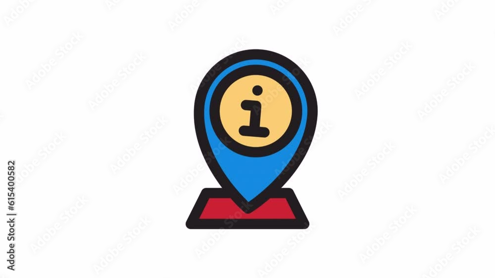 Information Location, Questions and FAQ animated icon on transparent background.
