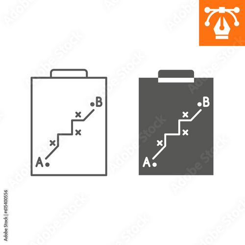 Business stratergy line and solid icon, outline style icon for web site or mobile app, tactic and point, business plan vector icon, simple vector illustration, vector graphics with editable strokes. photo