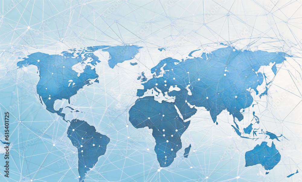 Fototapeta premium a blue and white background with a business map on it