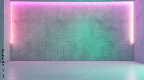 Glowing kaleidoscope: innovative tech in artful neon - create your own mockup masterpiece with this colorfully vibrant concrete wall featuring a luminous array of lilac and magenta fluorescent lights