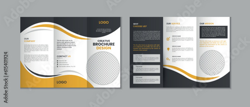 Professional clean modern and corporate various colorful unique trifold brochure template, three fold cover page, three fold presentation, bifold brochure layout design with mockup