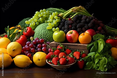 Assorted Fruits and Vegetables Illustration Assets for Transparent Background  Generative AI