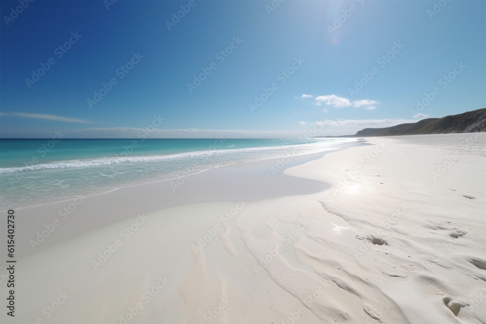 broad beach background with white sand