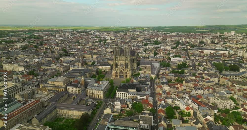 Reims Cathedral is a witness to many of the most important events in European history. Reims Cathedral is considered one of the pinnacles of Gothic architecture. Aerial view Reims Cathedral is a witness to many of the most important events in European history. Reims Cathedral is considered one of the pinnacles of Gothic architecture. Aerial view