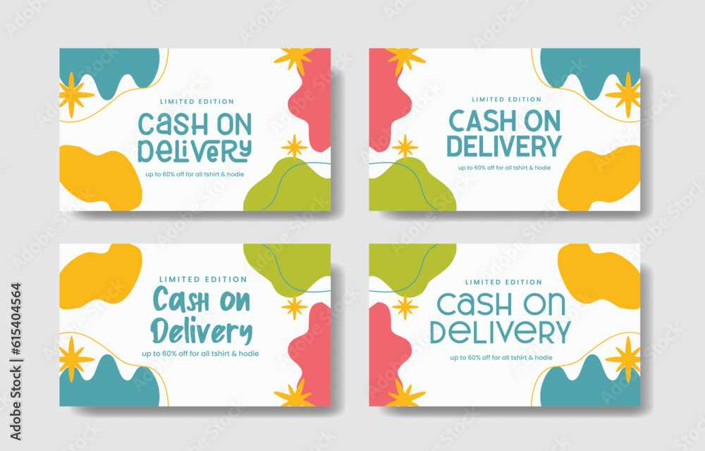 set Cash On Delivery social media post promoted. vector design