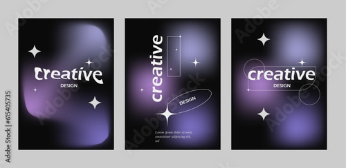 brutalism style creative trendy template set 